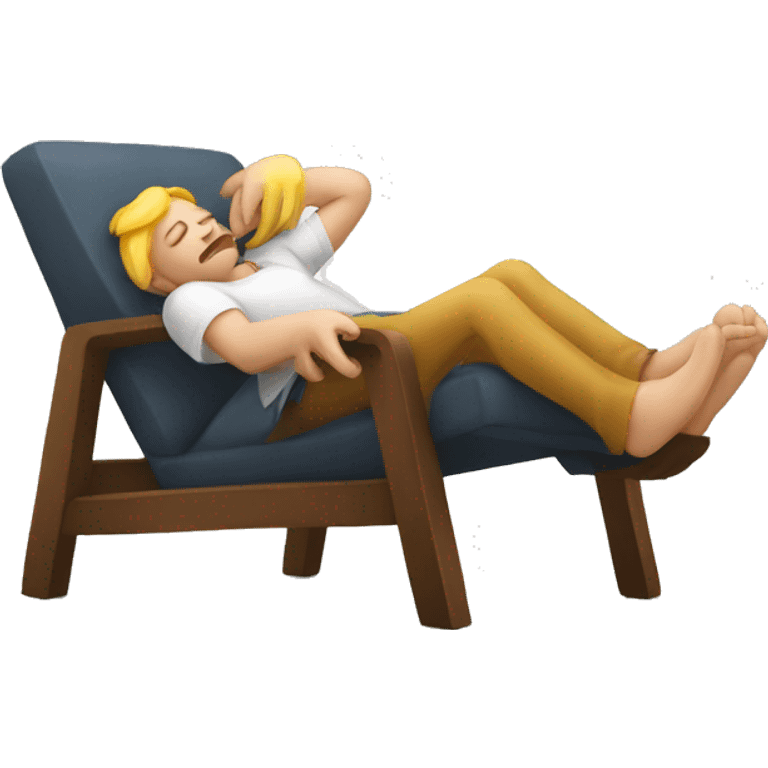 Chair sleeping on a human emoji