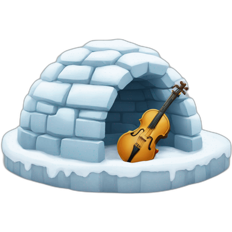 igloo with music symbol emoji