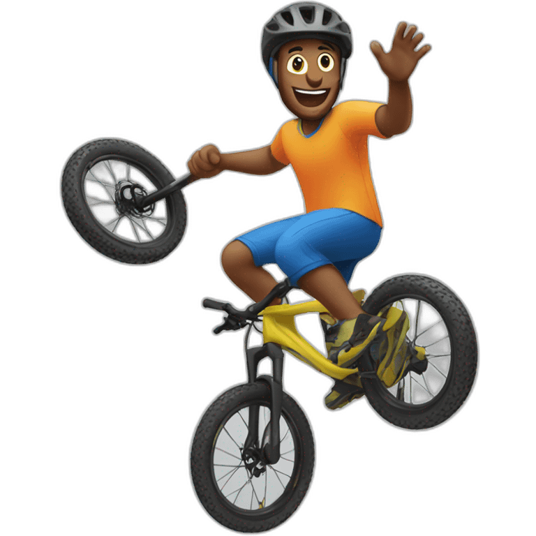 Guys jumping on mtb emoji