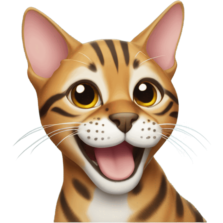 Bengal cat smiling emoji