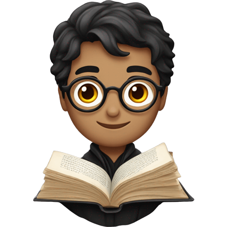 harry potter with book emoji