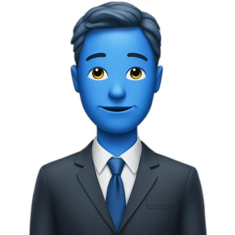 blue man in a suit emoji