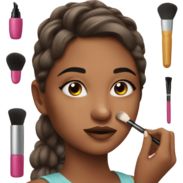 Girl doing her makeup  emoji