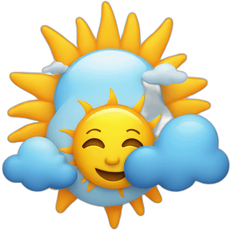 a sun with a cloud emoji