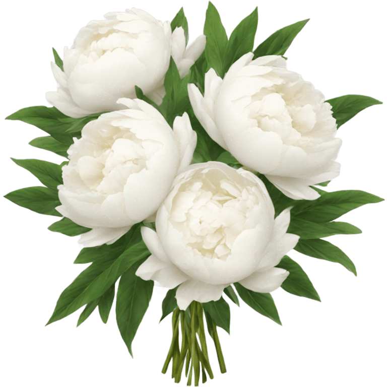 White peonies bouquet  emoji