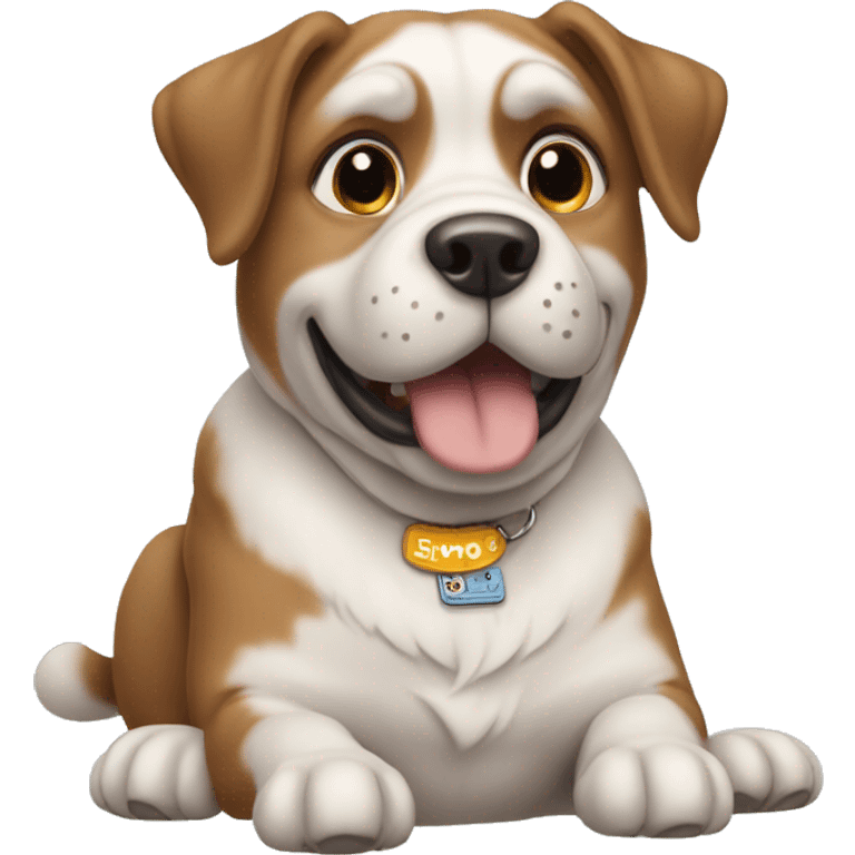 dog big boy with address tag Thomas emoji