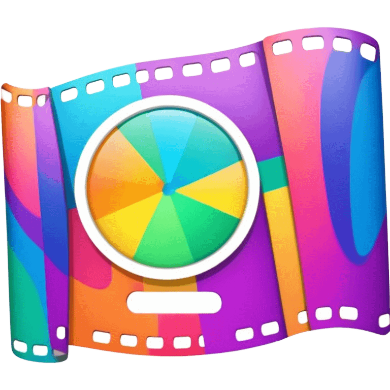 Psychedelic colored film strip emoji