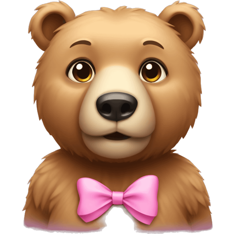 Bear wearing a pink bow  emoji