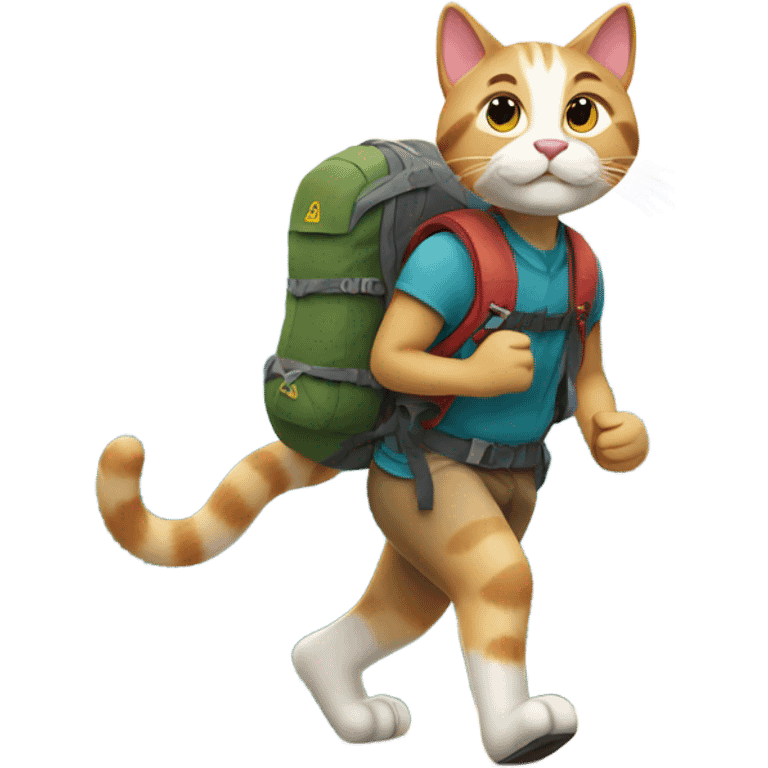 Cats hiking mountains emoji