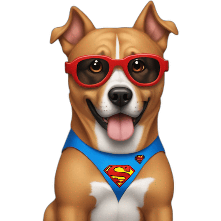 Perro con disfraz de super man emoji