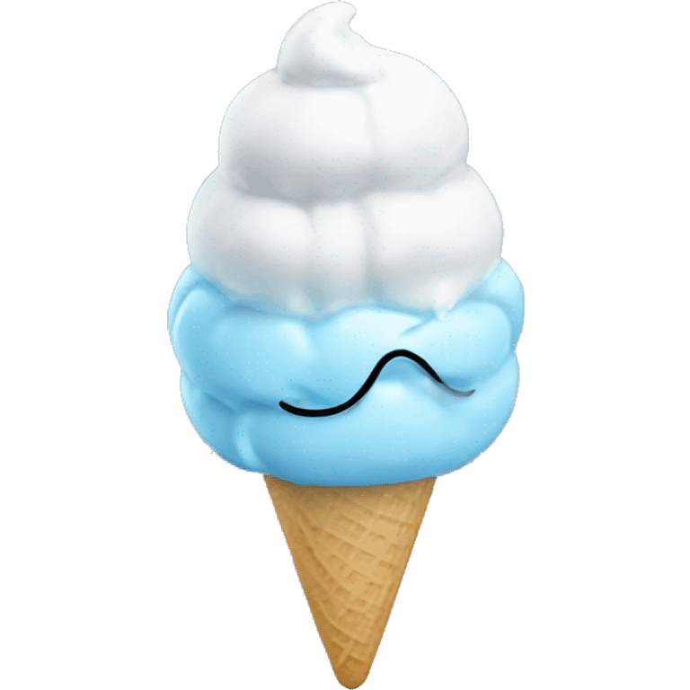 Aesthetic realistic light blue icecream  emoji