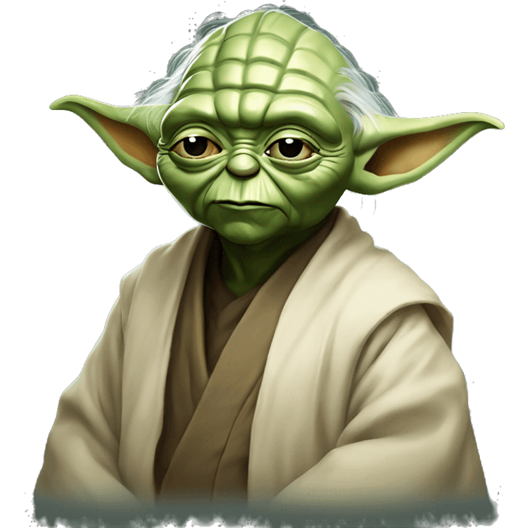 Maestro yoda, realista, a color, usando anteojos  emoji