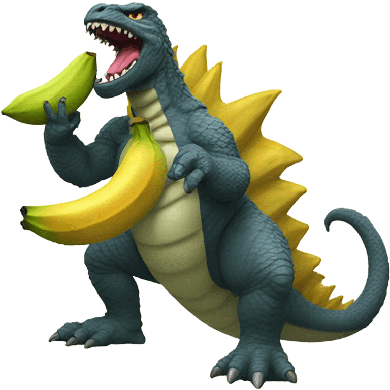 Godzilla eating a banana emoji