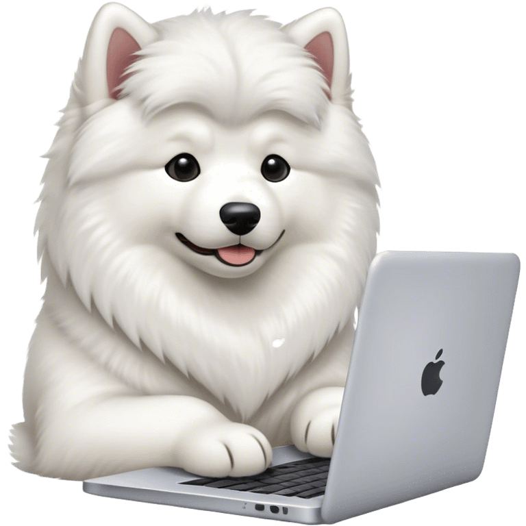 samoyed-working-on-laptop emoji