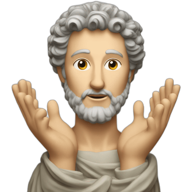 marcus aurelius hands stretched out emoji