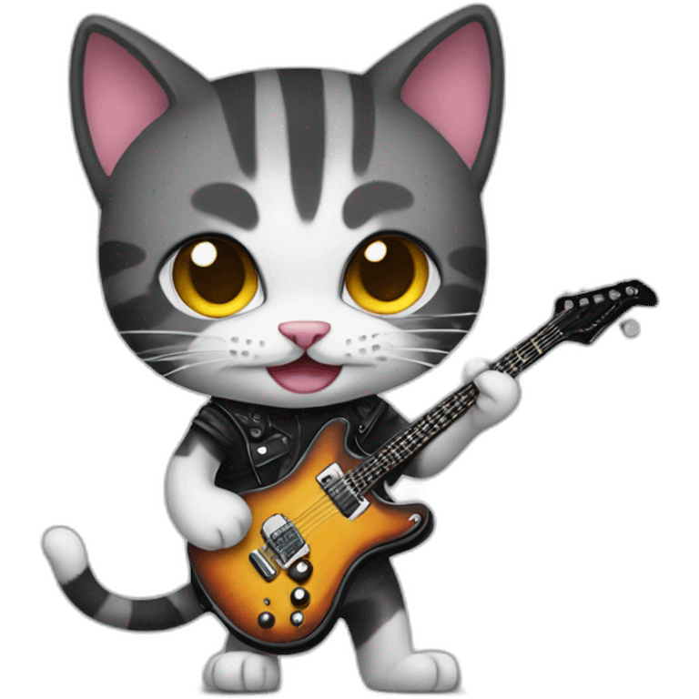 Rock and roll cat emoji