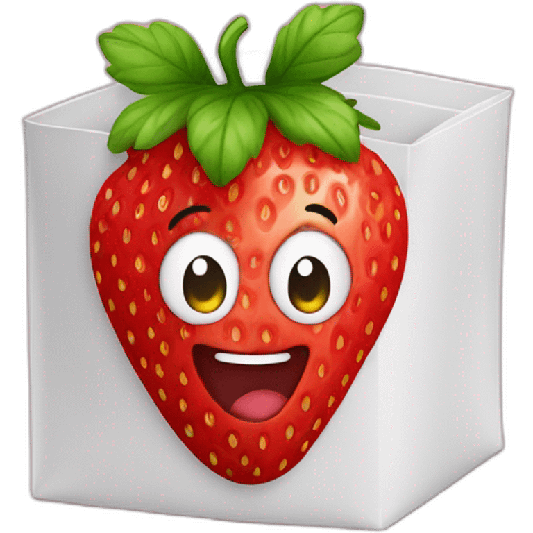 Une fraise dans une boîte emoji