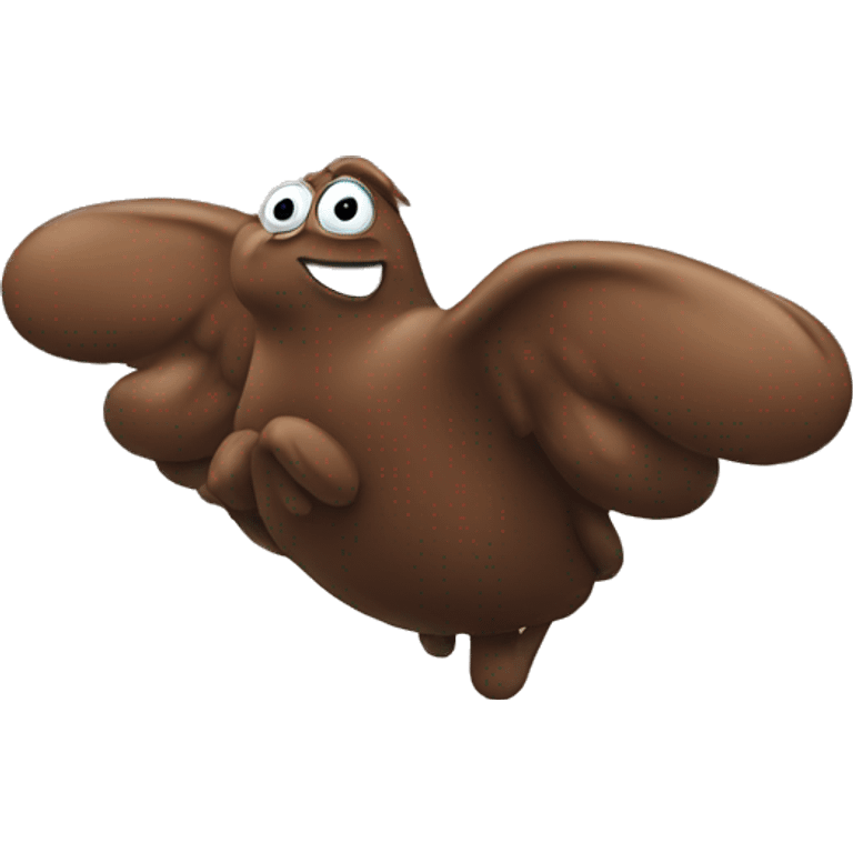 Flying poop emoji