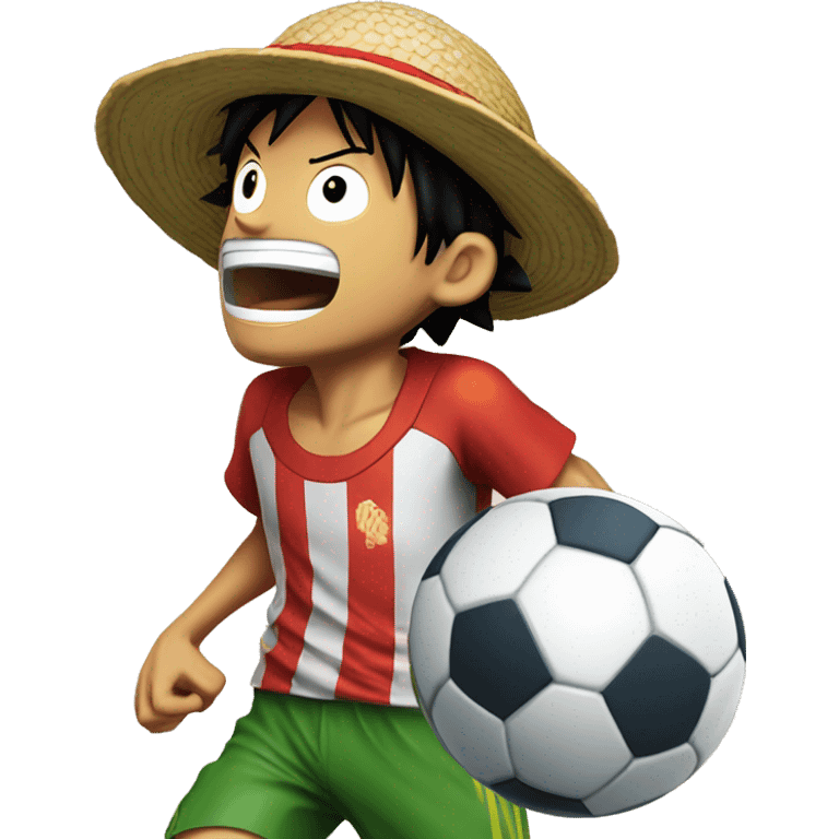 Luffy jogando futebol emoji