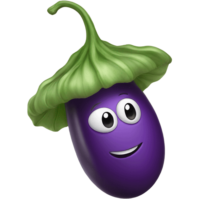 Eggplant with hat emoji