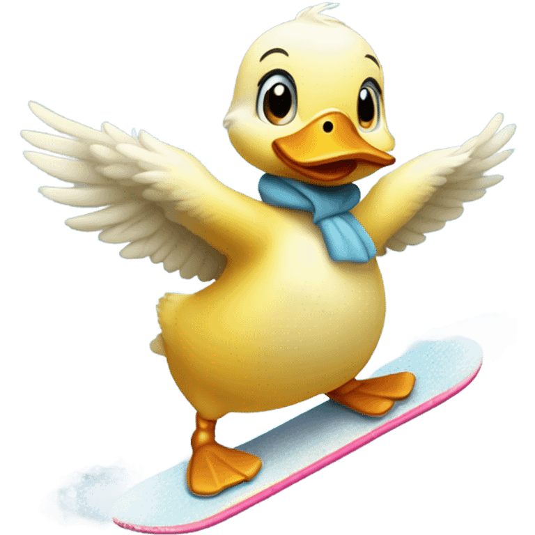 baby duck snowboarding emoji