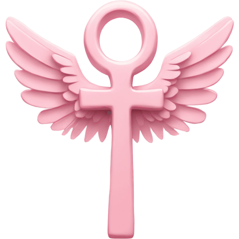 Light pink ankh with wings  emoji