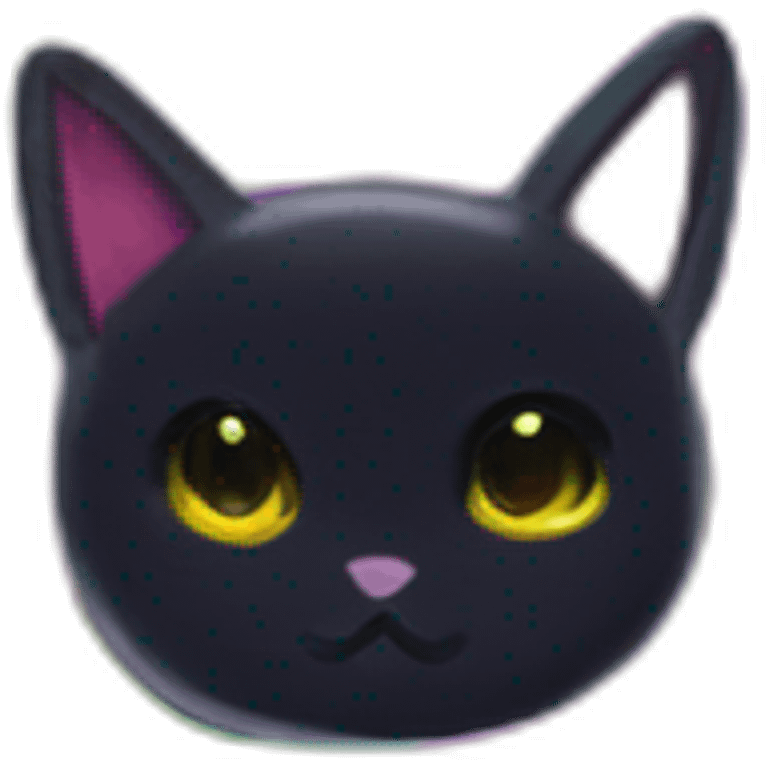 black cat unicorn neon emoji