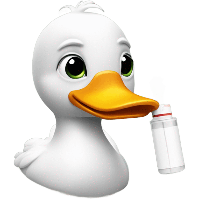 duck with an inhaler emoji