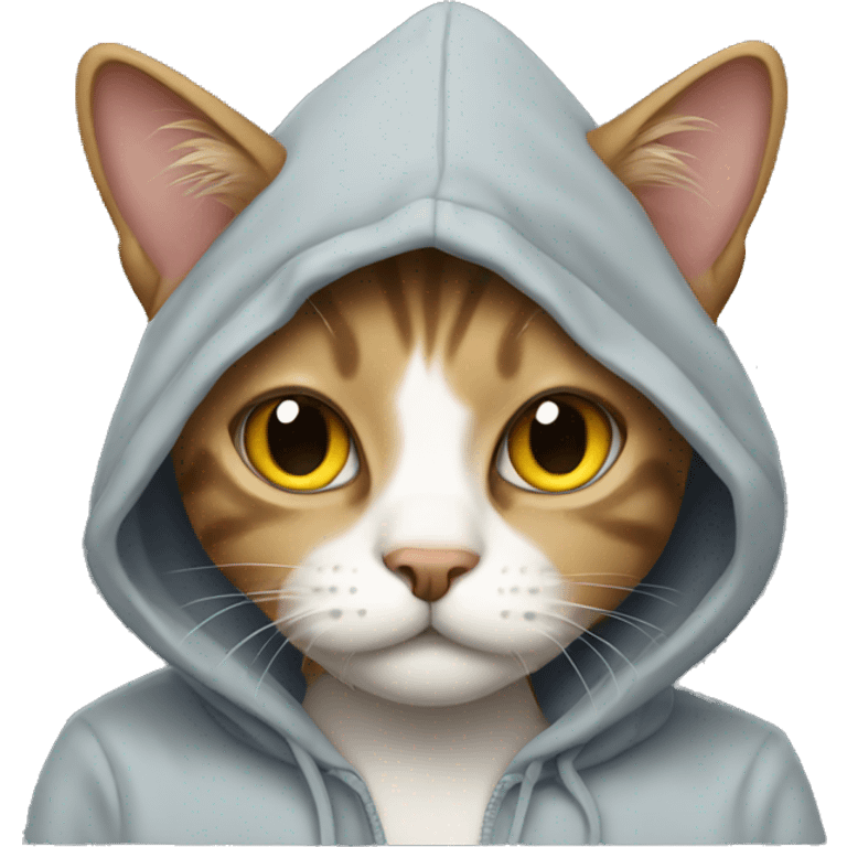 Cat wearing hoodie emoji