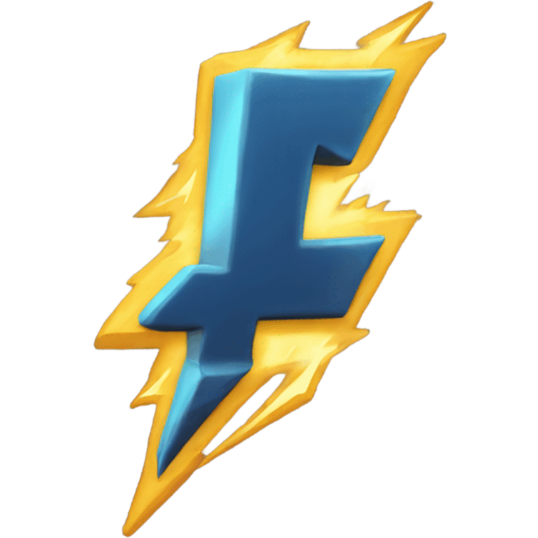 the letter F in the shape of a lightning bolt emoji