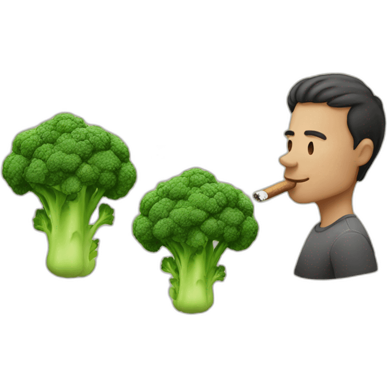 Person Smoking, love heart broccoli,  420 emoji