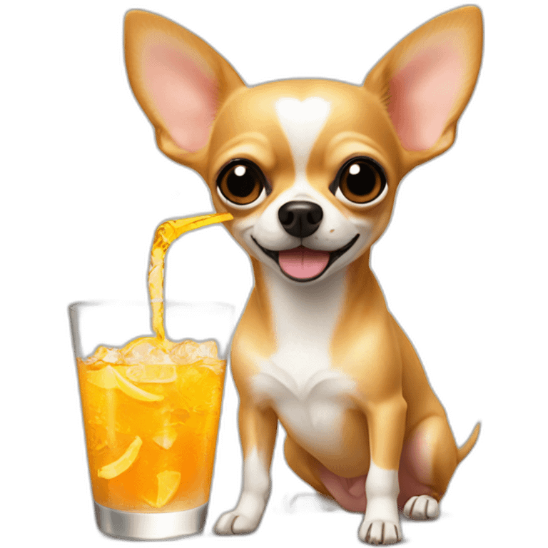 chihuahua drinks spritz emoji