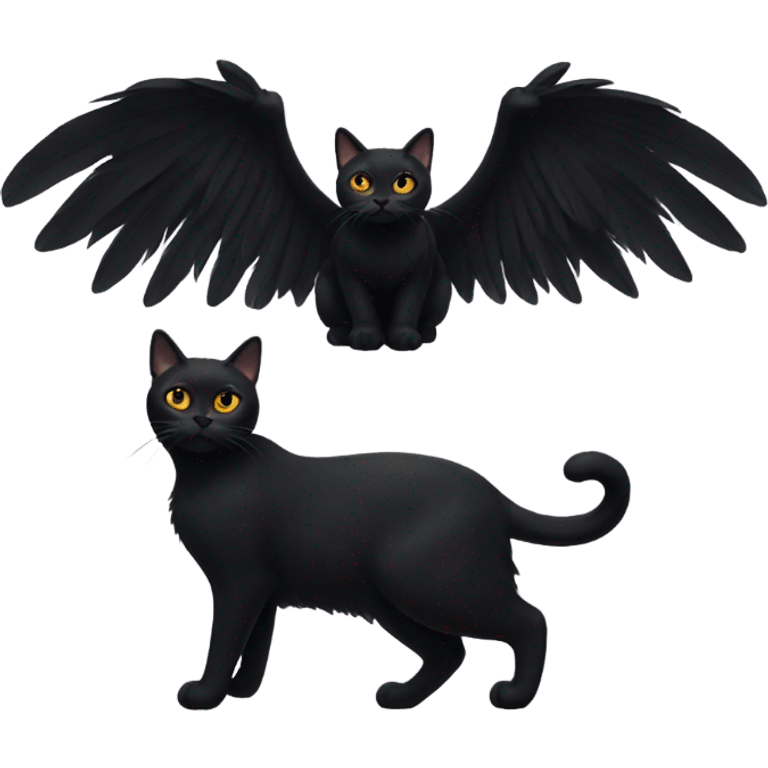 black cat with wings emoji