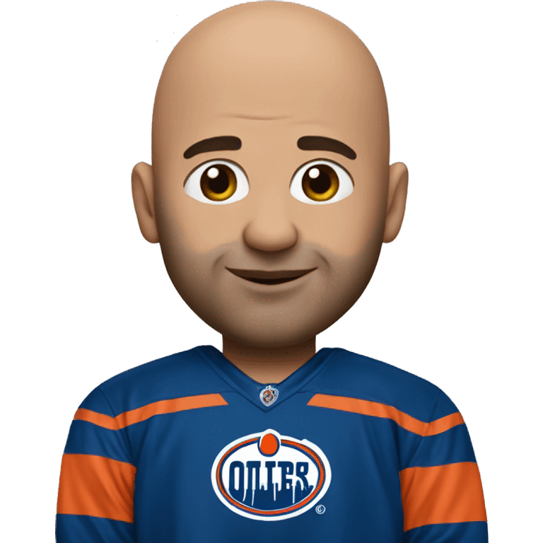 Bald guy in oilers jersey emoji