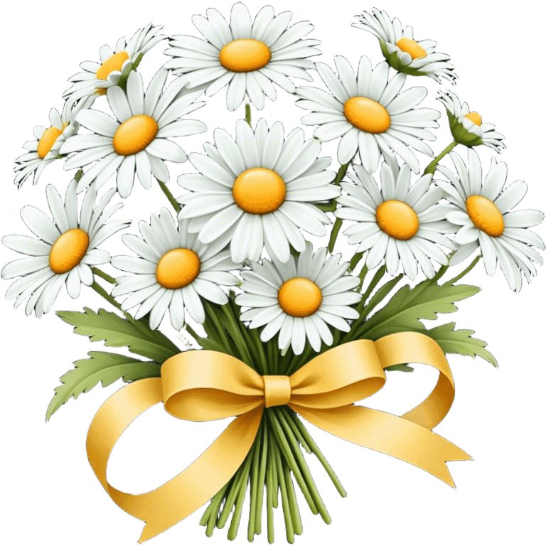 bouquet of daisies vintage ribbon emoji