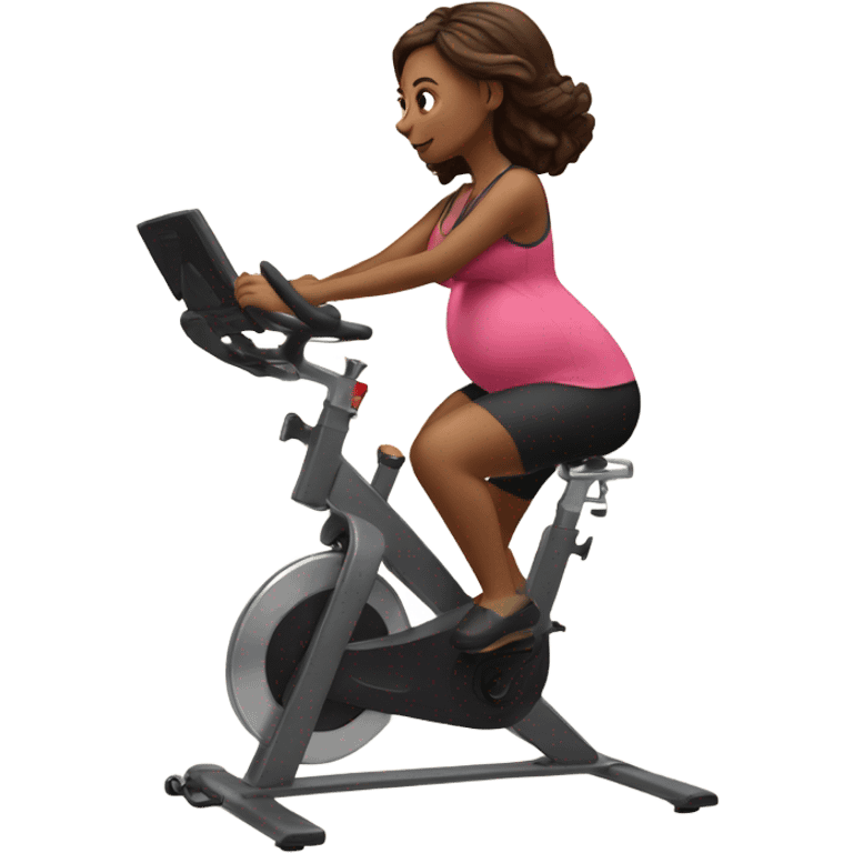 Pregnant girl on spin bike emoji