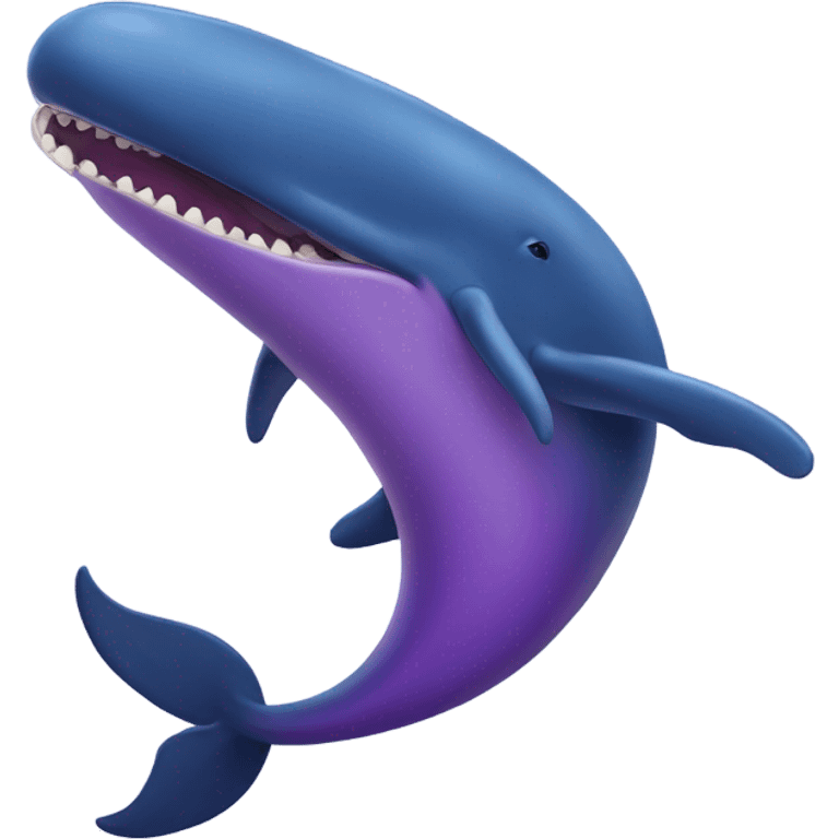 Blue whale purple, open mouth emoji