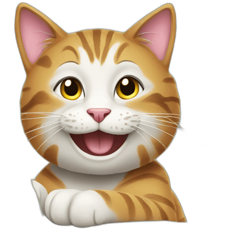 happy cat using a laptop emoji