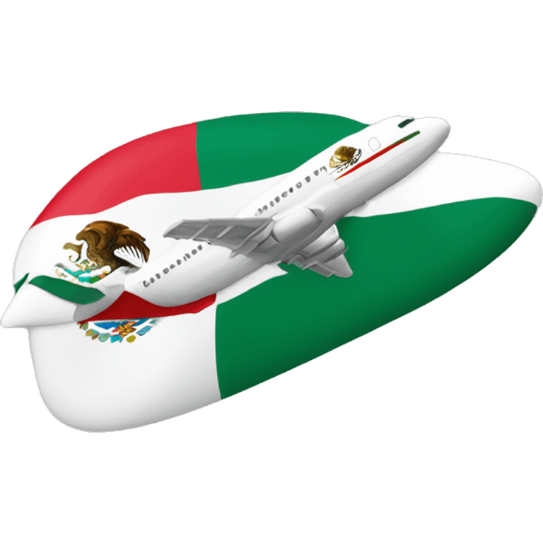 plane with mexico flag on one side emoji