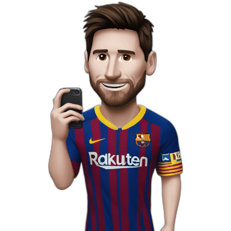 messi usando un celular emoji