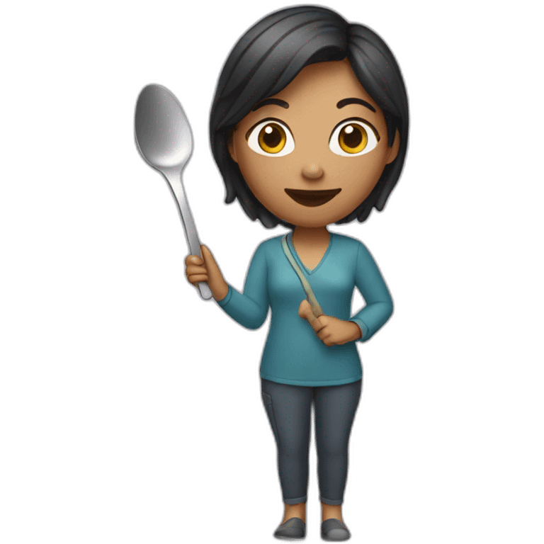 Woman with spoon emoji