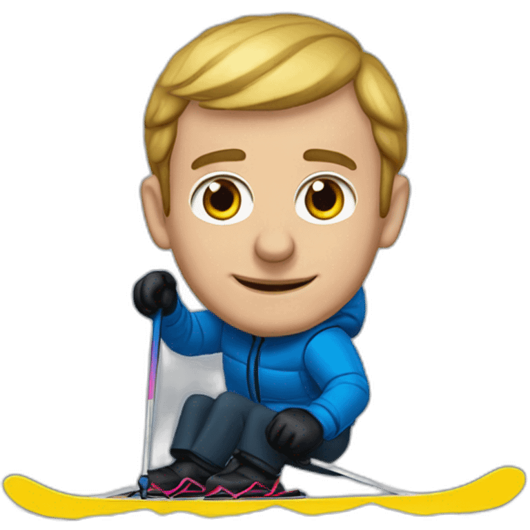 Emmanuel Macron ski neige emoji