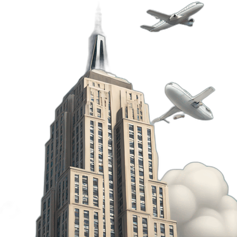 Empire State Building with Airplane emoji