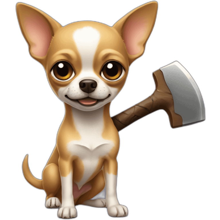 chihuahua with an axe emoji