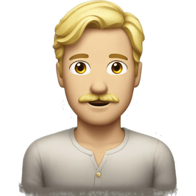 man with blond hair, a mustache, and freckles emoji