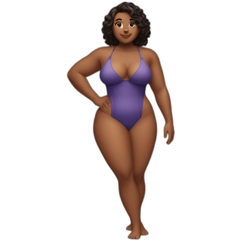 Slim-Thicc woman swimsuit posing (athletic build, perfect body, hourglass figure) emoji