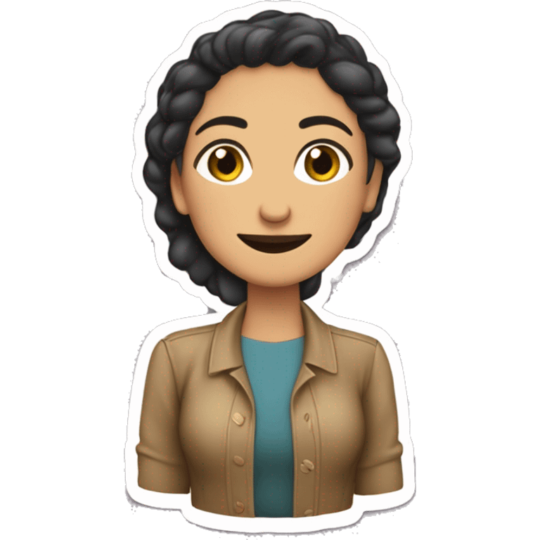 mujer linda pelirroja castaña varios stickers emoji