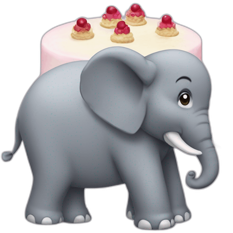 Éléphant gâteau emoji