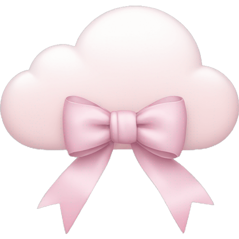 Cloud with a light pink bow on it emoji