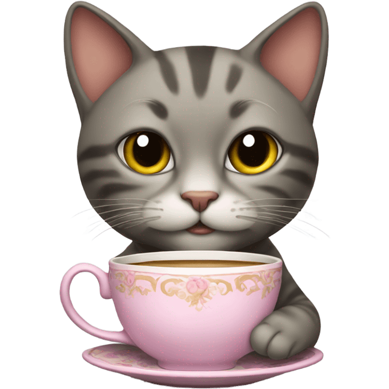 Cat holding teacup  emoji